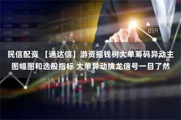 民信配资 【通达信】游资摇钱树大单筹码异动主图幅图和选股指标 大单异动擒龙信号一目了然